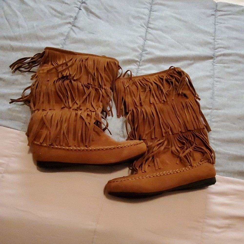Cognac Brown Moccasins 9